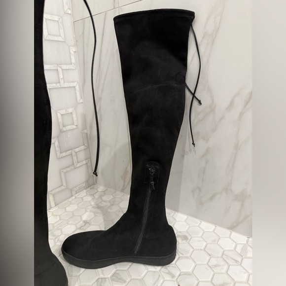Stuart Weitzman Black Suede Over-the-Knee Boots - Picture 3 of 14